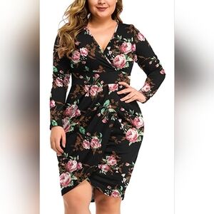 Poseshe Floral Plus Size Dress
